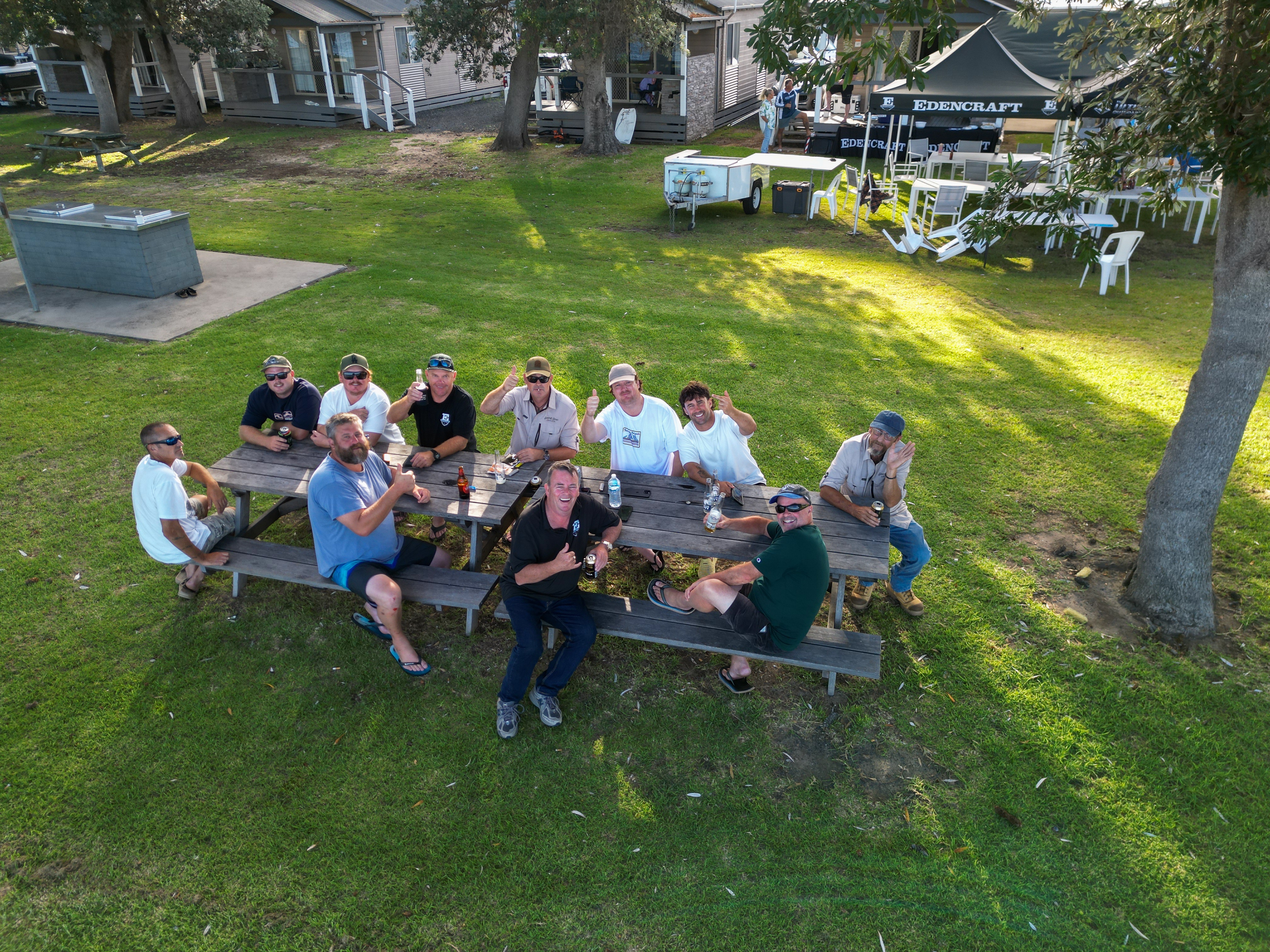 Edencraft owners and crew celebrating together